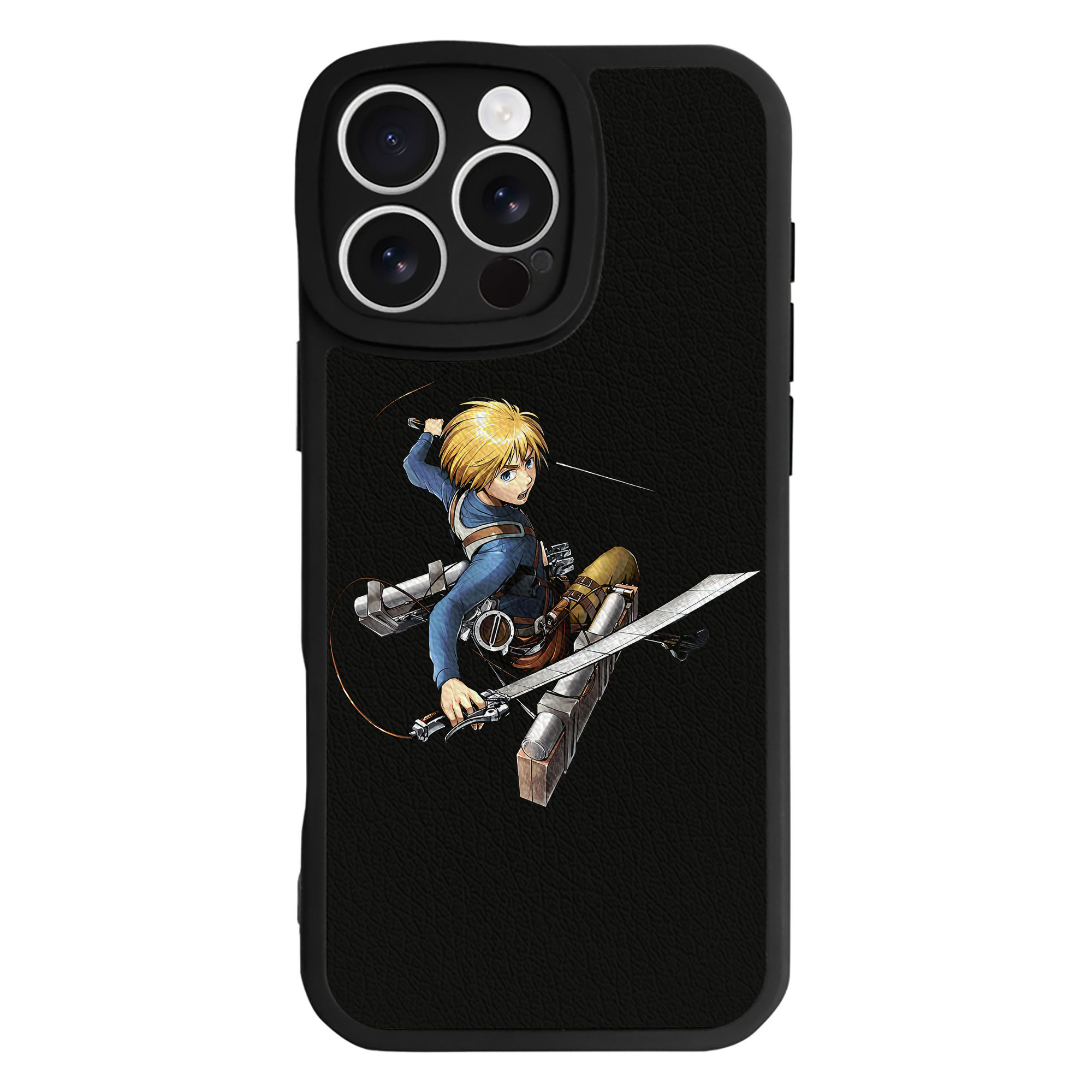 （画像用） 進撃の巨人 アルミン·アルレルト Attack on Titan Armin Arlert 【iPhone 16シリーズ対応】シリコンスマホケース（レザー調） 材質：シリコン